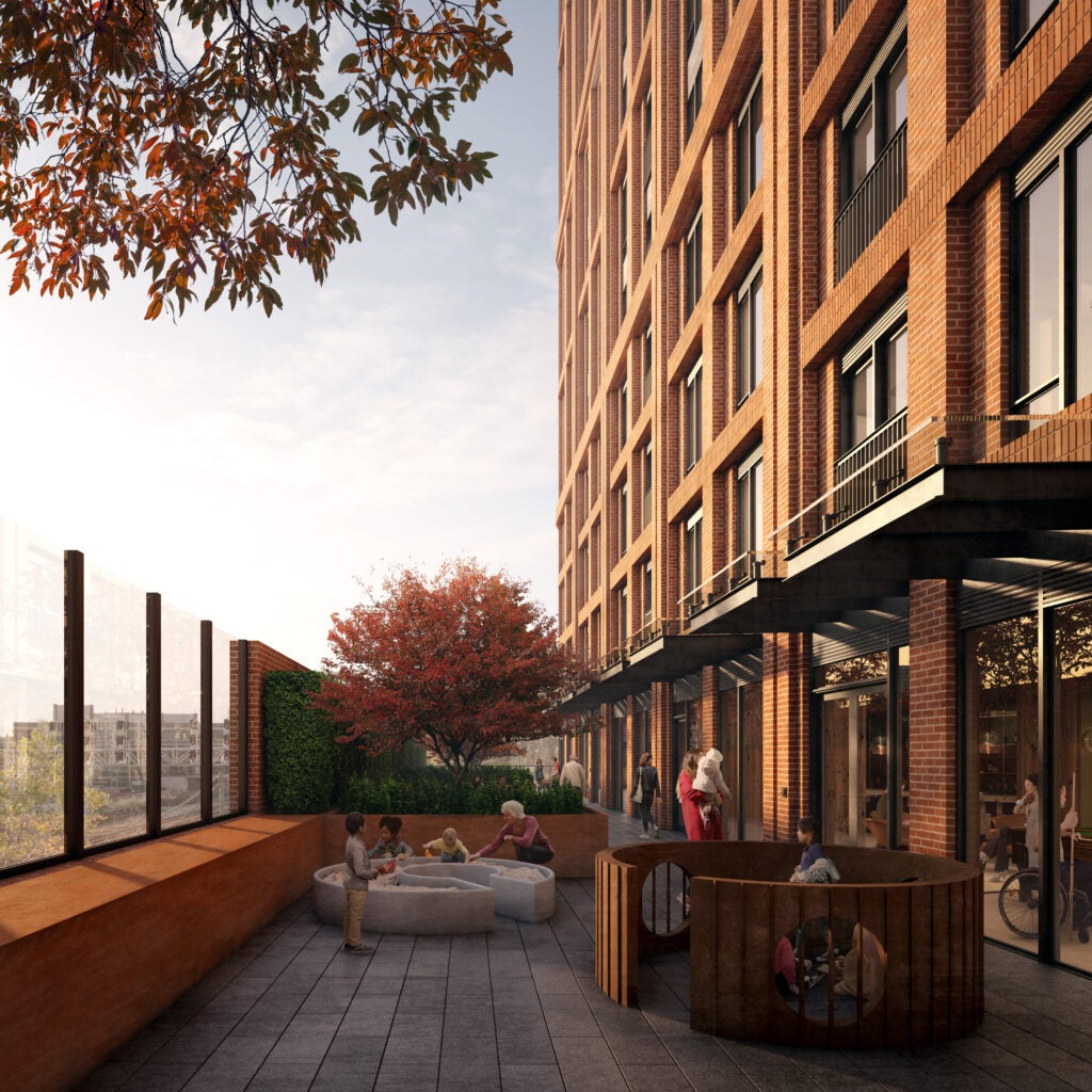 rendering of the new development at 1071 King st W Toronto. 