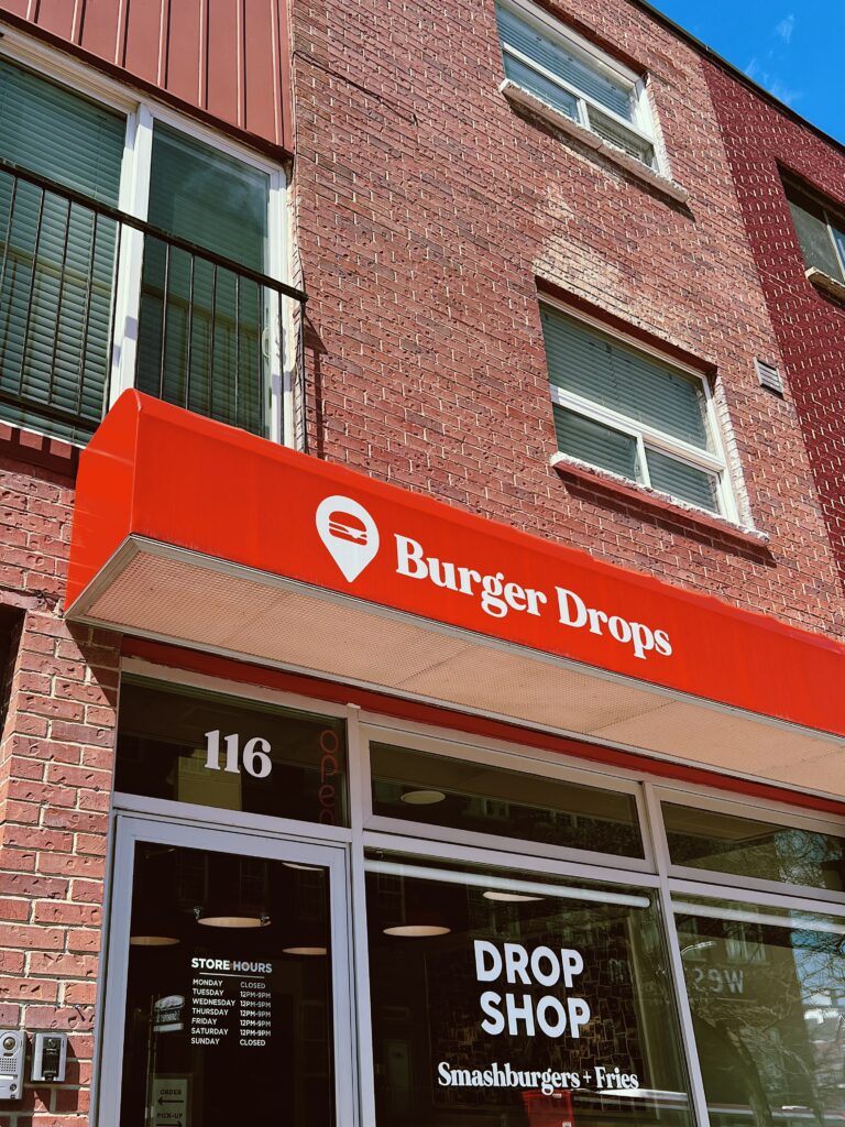 The front of Burger Drops