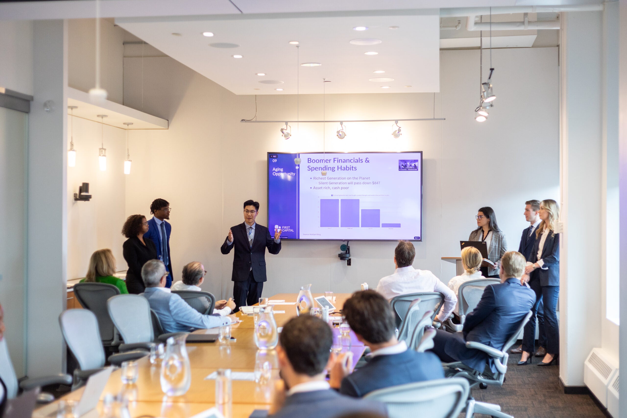 Group of interns presenting