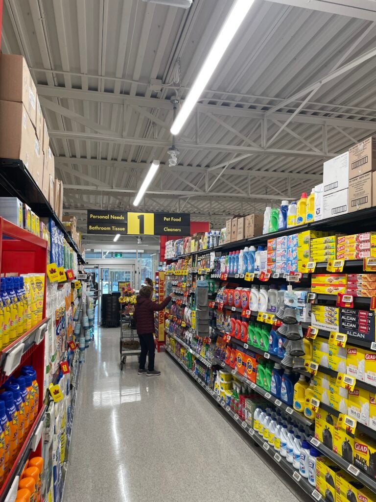 Inside No Frills Grocery