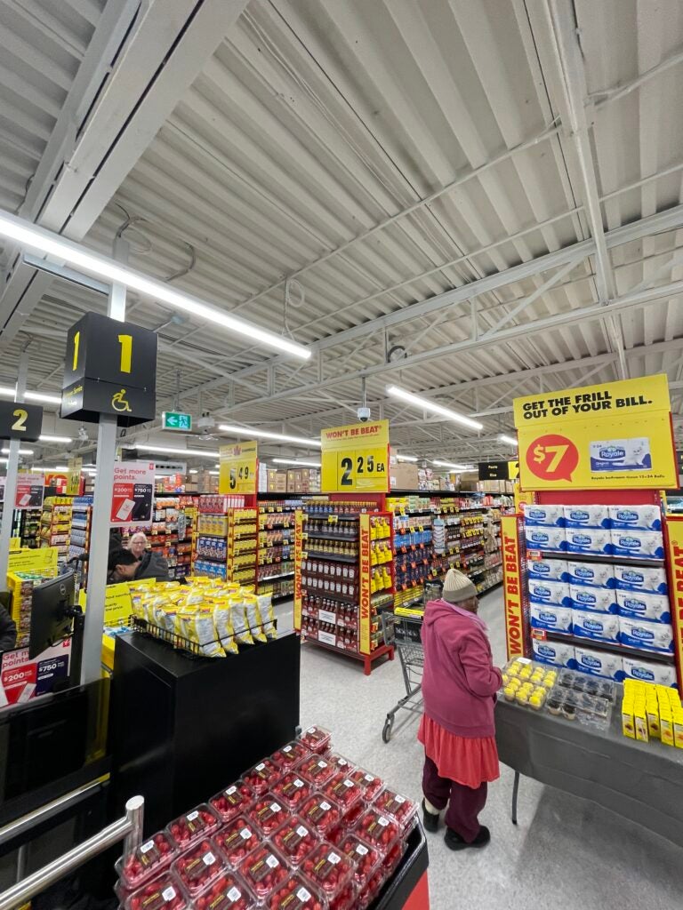 Inside No Frills Grocery