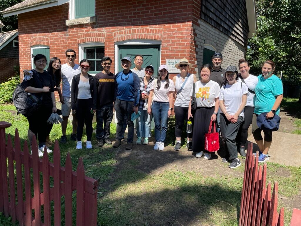 Group of First Capital Employees outside at volunteer day